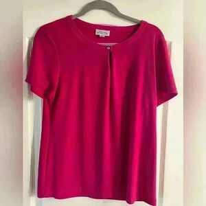 Tahari Dark Pink Blouse Size Medium